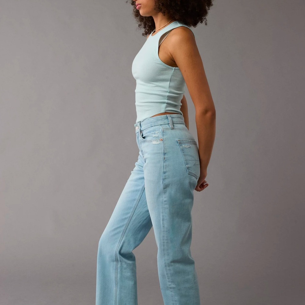 Women's Light Blue Jeans American eagle size 20 long